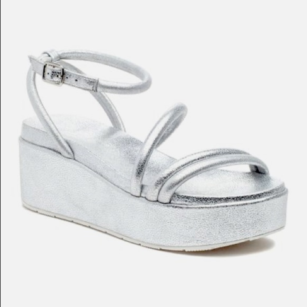 Strappy Silver Platform Sandals